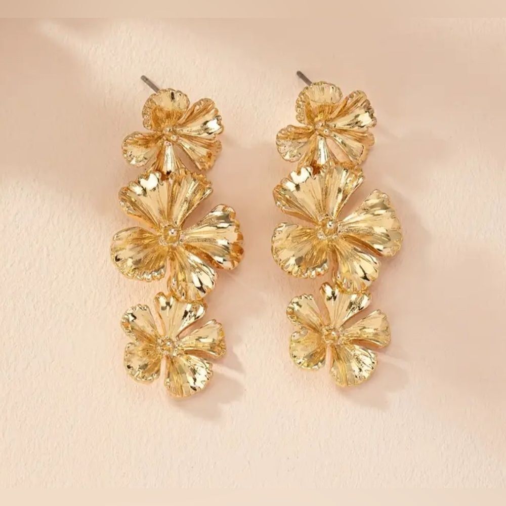 flower drop earrings #183